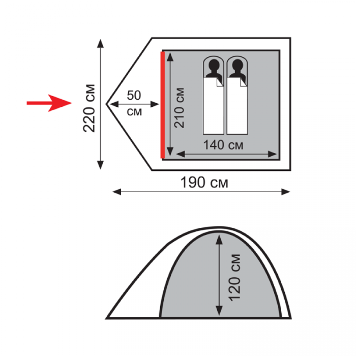 Totem палатка Tepee 2 (V2) (зеленый), 4743131055148