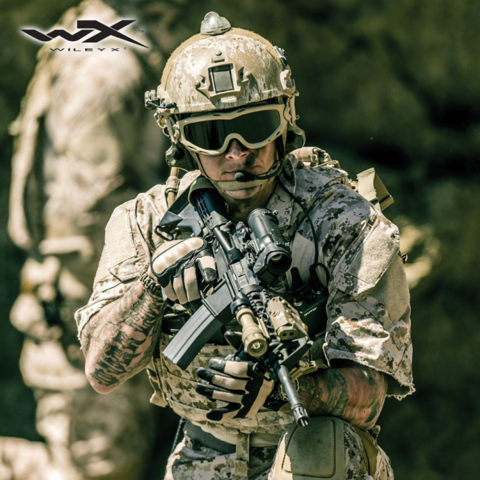 Тактическая маска-очки для стрельбы с баллистической защитой WILEYX Spear Matte Tan (Grey-Clear)