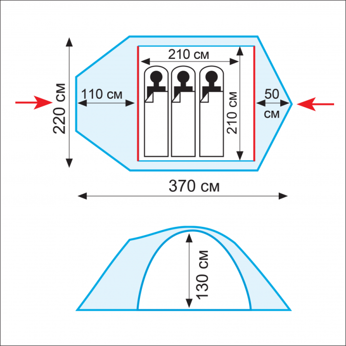 Туристическая палатка Tramp Lair 3 V2, TRT-39