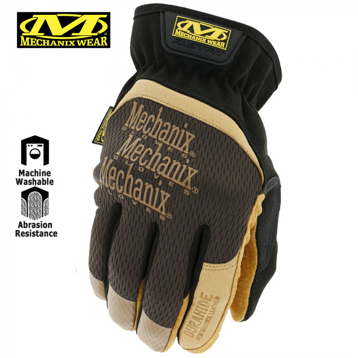 Прочные сенсорные перчатки MECHANIX Work Leather FastFit Brown