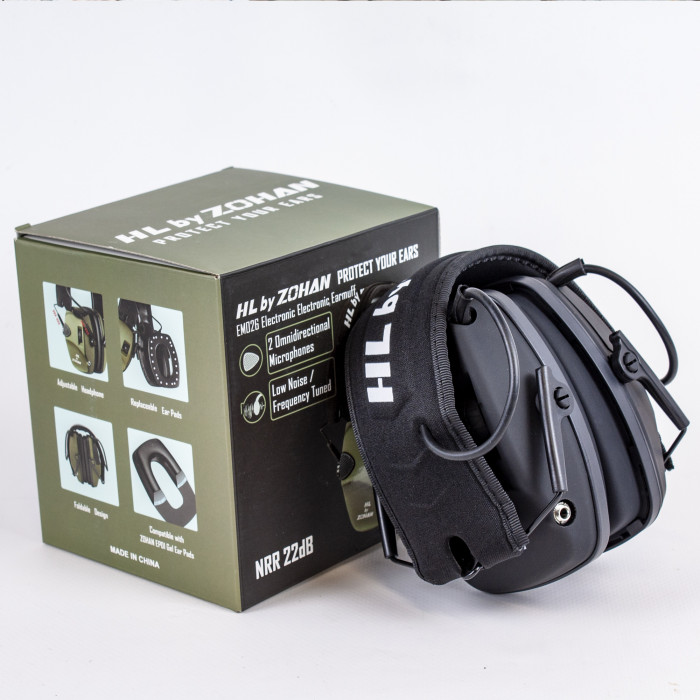 Активные наушники для стрельбы HuntLandia by ZOHAN EM026 Black