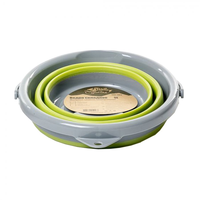 Tramp Ведро складное силиконовое 5 л, оливковый, TRC-092