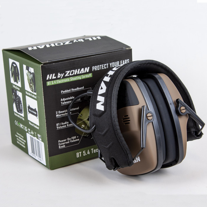 Активные наушники для стрельбы HuntLandia by ZOHAN EM030 Bluetooth Brown