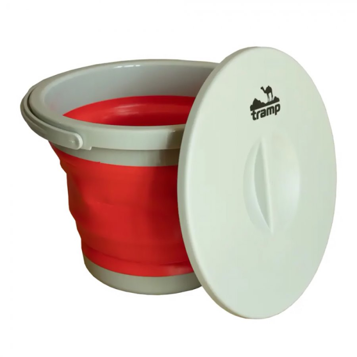 Tramp Ведро складное силиконовое 5 л с крышкой, оранжевый, TRC-092