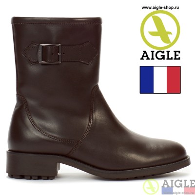 Женские теплые кожаные сапожки AIGLE Chante Mid