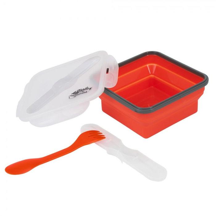 Контейнер силиконовый с ловилкой 1000 мл Tramp терракотовый, TRC-090