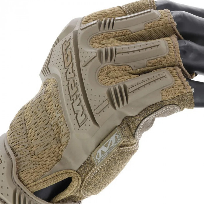 Тактические перчатки с открытыми пальцами и защитой пальцев MECHANIX Tactical Fingerless Coyote