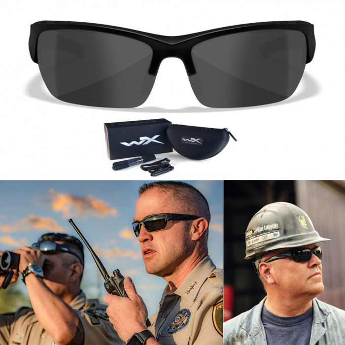 Баллистические очки для тактической стрельбы Wiley X Valor Matte Black (Clear-Grey-Rust)