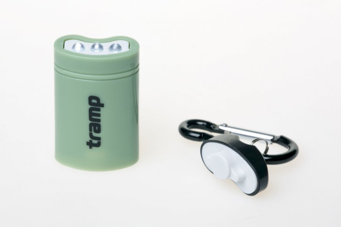 Tramp фонарь-брелок магнитный (пластик) (оливковый), TRA-188