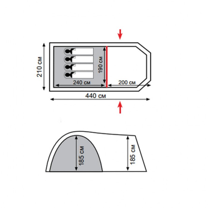 Totem палатка Catawba 4 V2 (зеленый), 4743131055186