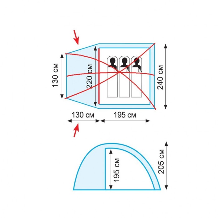 Кемпинговая палатка Tramp Bell 3 V2, TRT-80