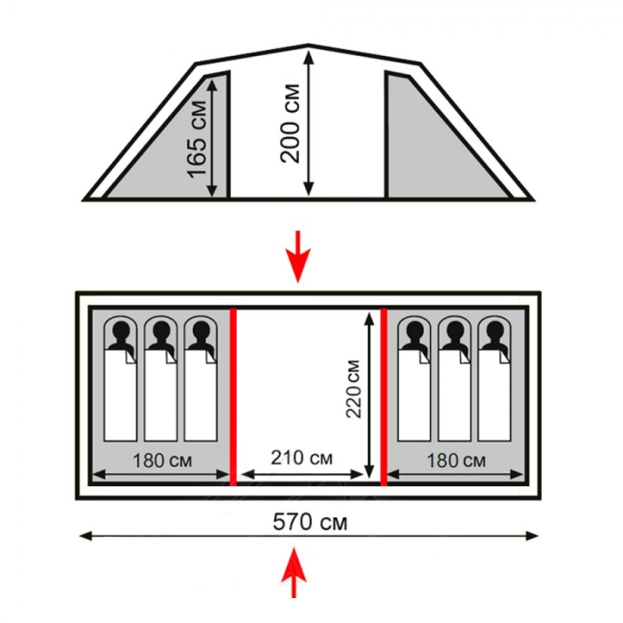 Кемпинговая палатка Totem Hurone 6 (V2) (Зеленый)