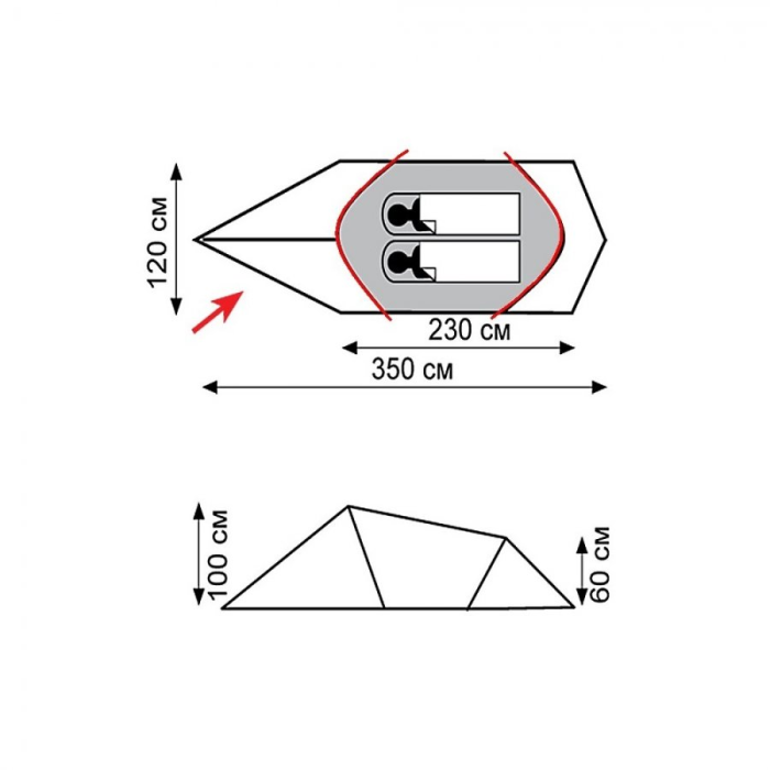 Tramp палатка Bike 2 (V2) (зеленый), TRT-20-green