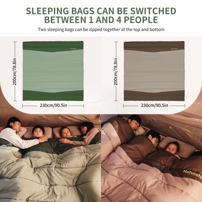 Спальный мешок NATUREHIKE YC Extra Wide Green