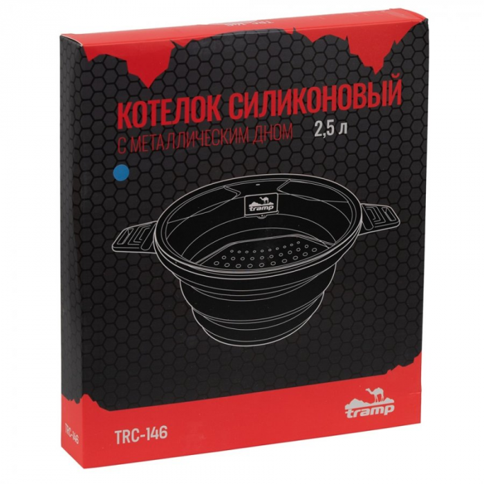 Котелок складной силиконовый Tramp 2,5 л аквамарин, TRC-037