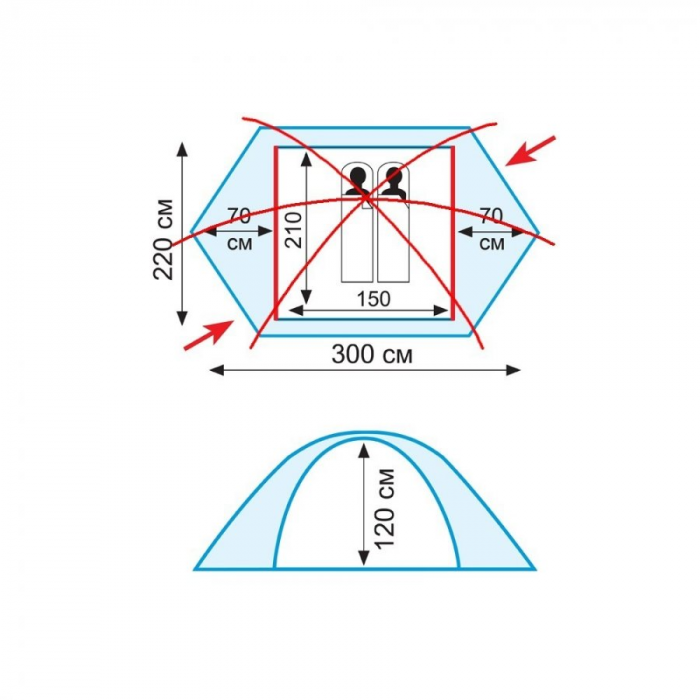 Tramp палатка Rock 2 (V2) (зеленый), TRT-27-green