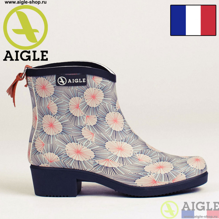 Женские короткие сапоги из каучука AIGLE Miss Juliette Bottillon Print