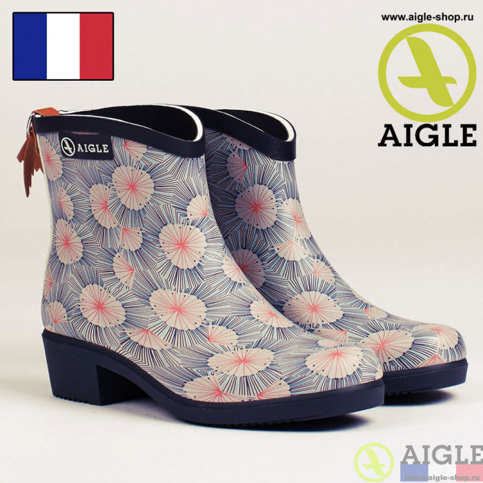 Женские короткие сапоги из каучука AIGLE Miss Juliette Bottillon Print