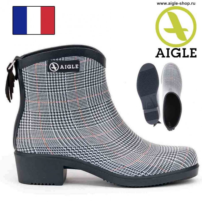 Женские короткие сапоги из каучука AIGLE Miss Juliette Bottillon Print