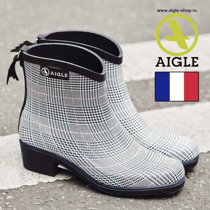 Женские короткие сапоги из каучука AIGLE Miss Juliette Bottillon Print