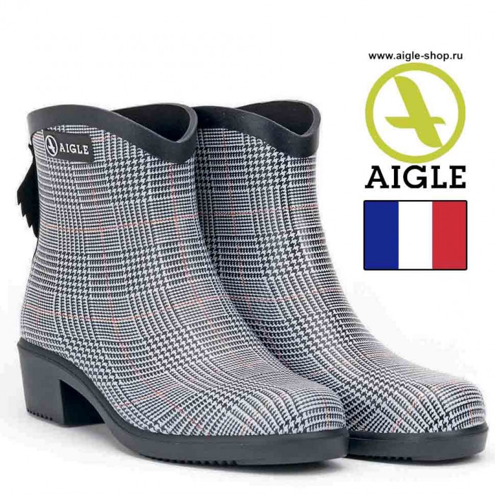 Женские короткие сапоги из каучука AIGLE Miss Juliette Bottillon Print