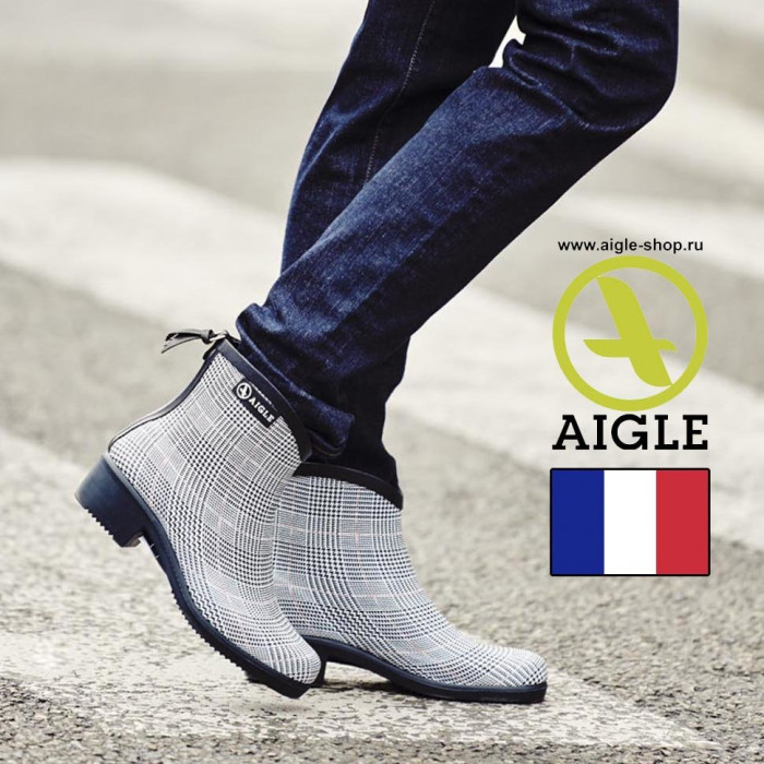 Женские короткие сапоги из каучука AIGLE Miss Juliette Bottillon Print