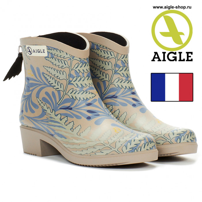 Женские короткие сапоги из каучука AIGLE Miss Juliette Bottillon Print