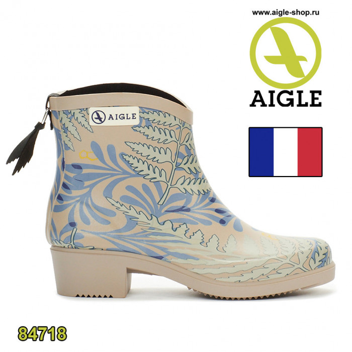 Женские короткие сапоги из каучука AIGLE Miss Juliette Bottillon Print