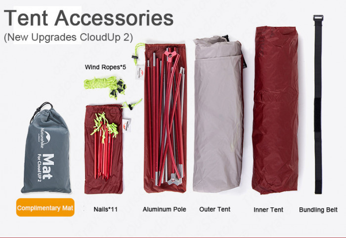 Палатка NATUREHIKE Cloud Up-3 Ultralight, 3 местная, оранжевая
