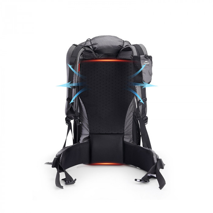 Рюкзак туристический NATUREHIKE Rock, 40L+5L, 26х18х56см, черный