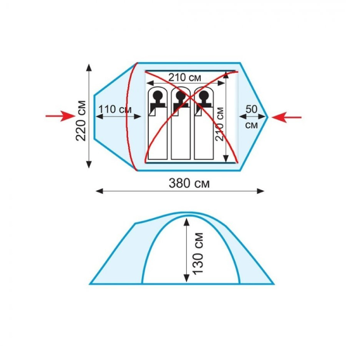 Tramp палатка Mountain 4 (V2) (зеленый), TRT-24-green