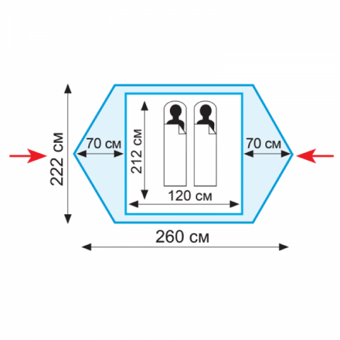 Tramp палатка Colibri 2 (V2) (зеленый), TRT-34