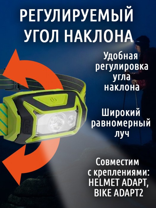 Налобный фонарь PETZL Tikka Yellow с аккумулятором Core (450 люмен)