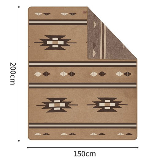 Одеяло шерстяное NATUREHIKE геометрический рисунок, 150х200см, хаки